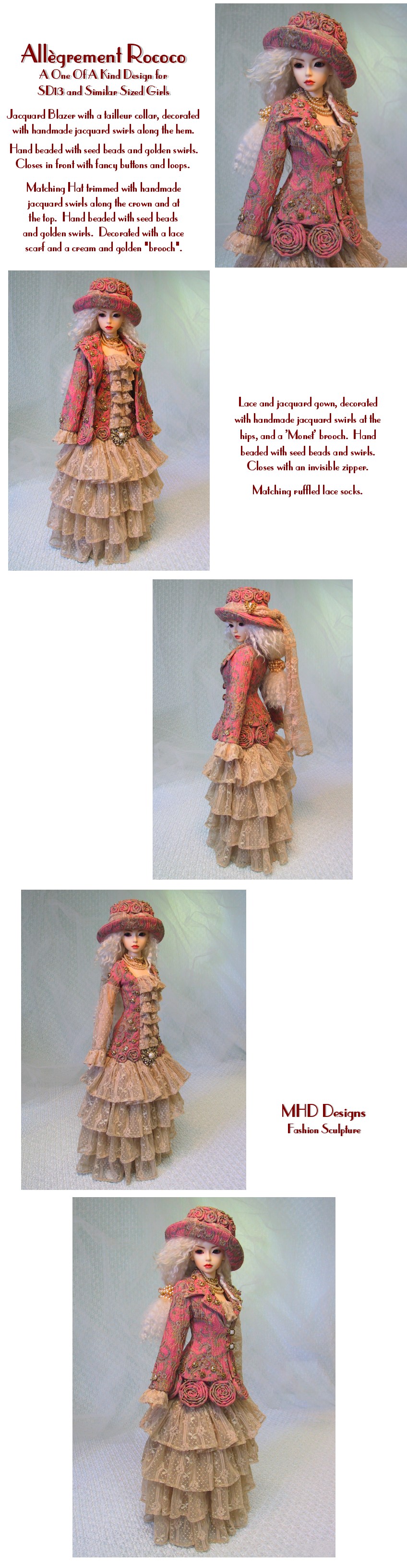 Lighthearted Rococo - an OOAK Design by Magalie Houle Dawson - 5 High Resolution Photographs, your patience is appreciated!