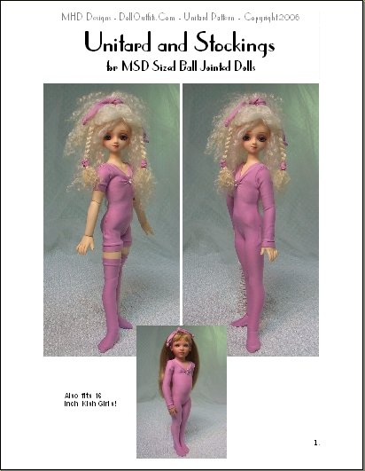 Unitard and Stockings Fashion Pattern for MSD Size Dolls